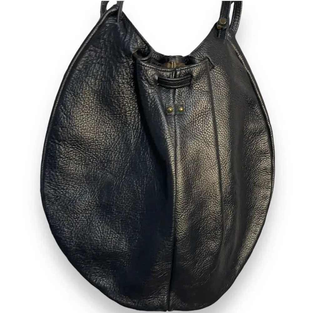 Pebble Faux Leather Shoulder Bag Women's Dark Blue Western Boho Hobo Pockets VTG